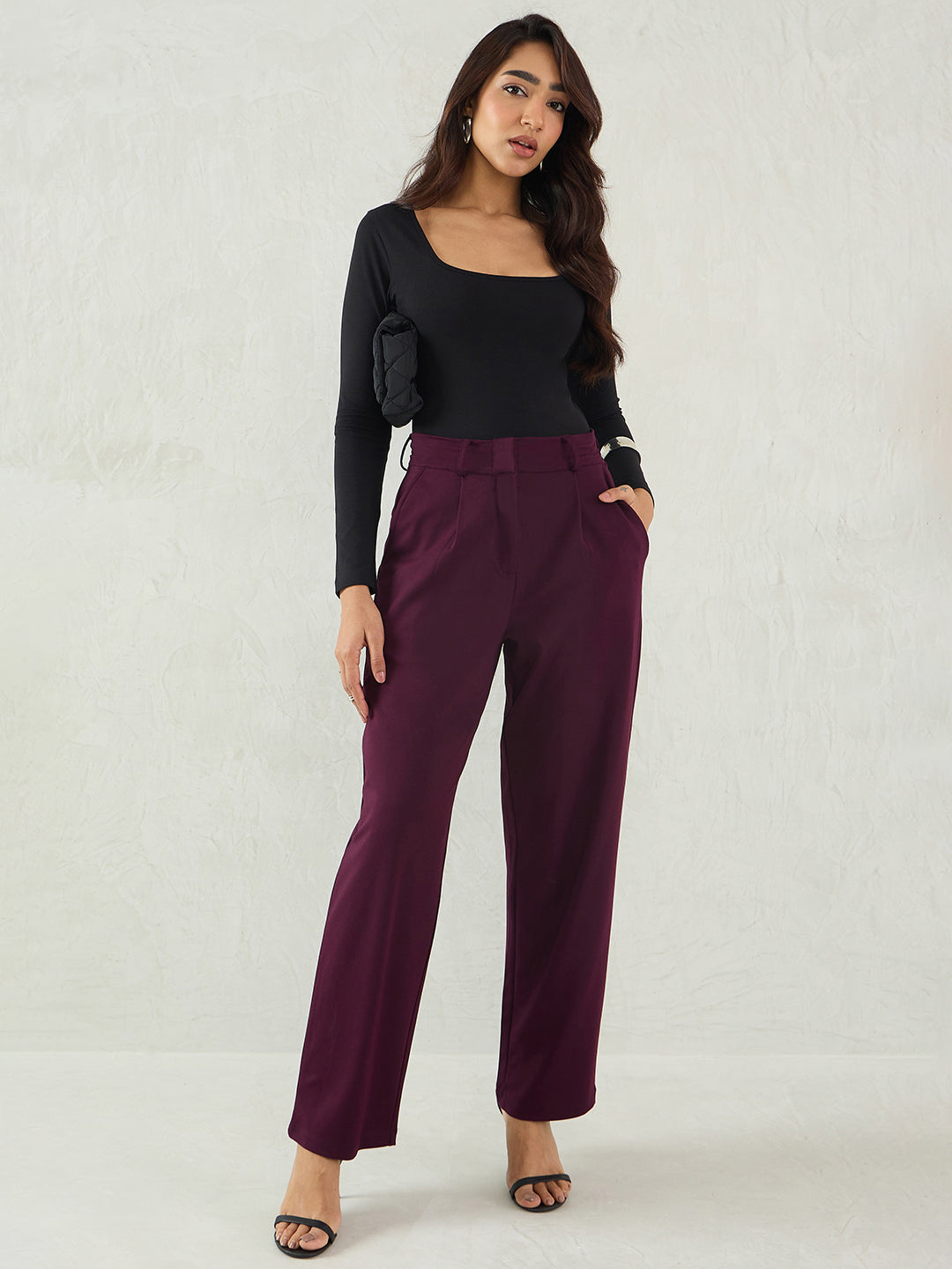 Wine Knit Trouser