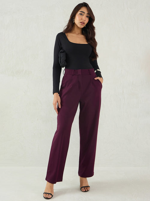 Wine Knit Trouser