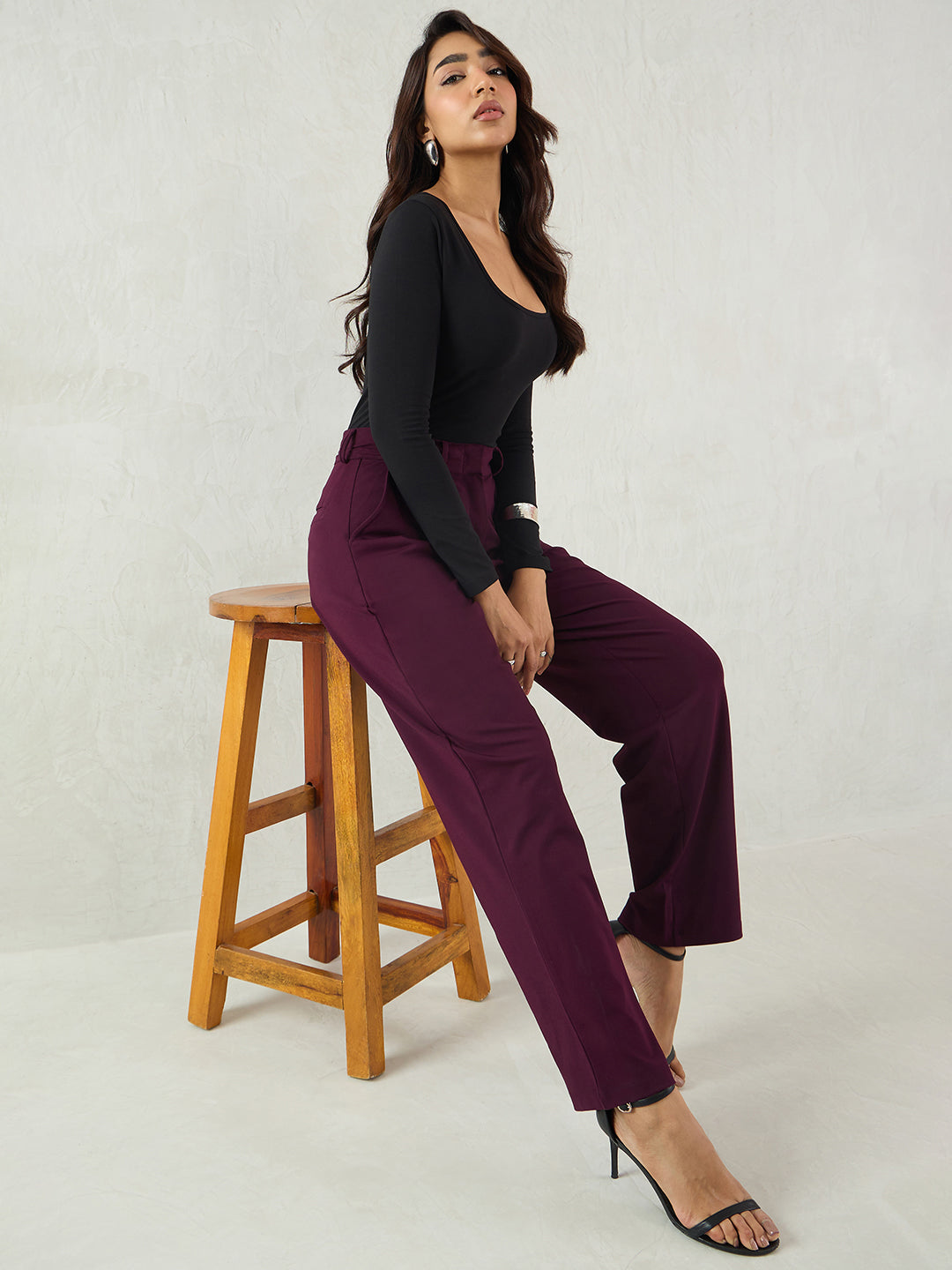 Wine Knit Trouser