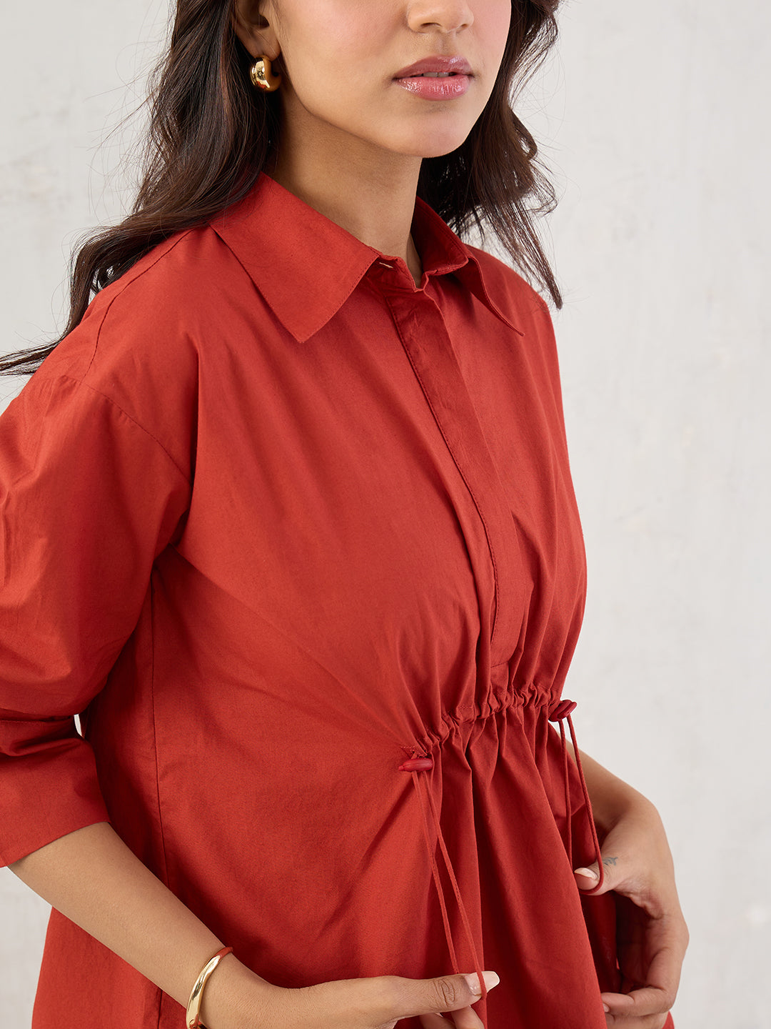 Rust Poplin Shirt Co-Ord Set