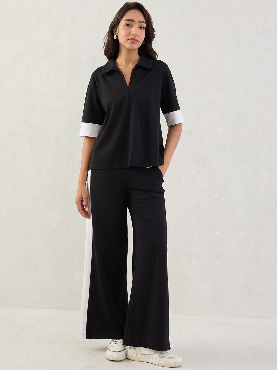 Black & White Colorblock Co-Ord Set