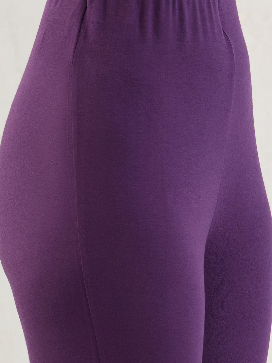Bamboo Deep Purple Knit Flared Pants
