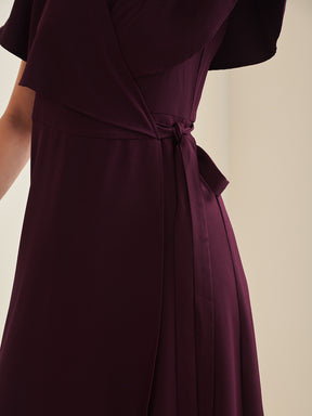 Wine Wrap Formal Maxi Dress