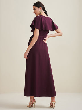 Wine Wrap Formal Maxi Dress