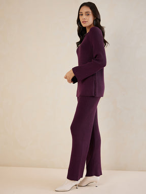 Plum Solid Coord Set