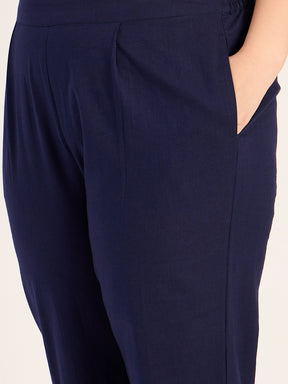 Navy Shirt And Pants Co-Ord Set
