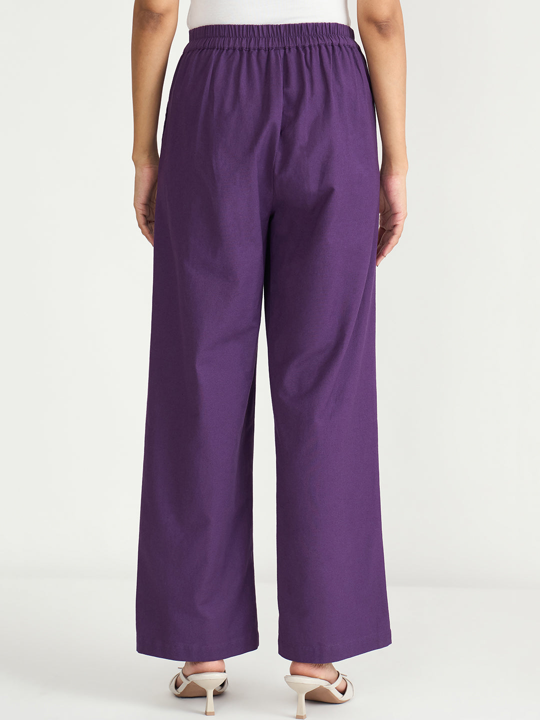 LinenLite Deep Plum Straight Pants