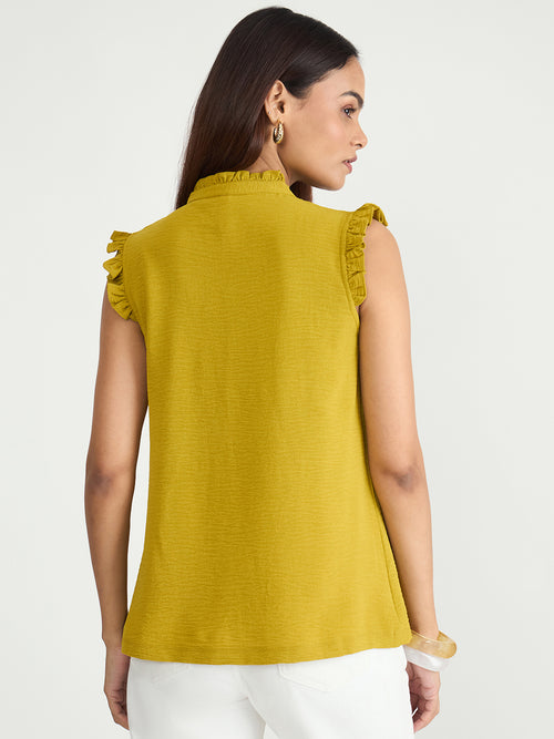 Citrine Pintuck Detail Top