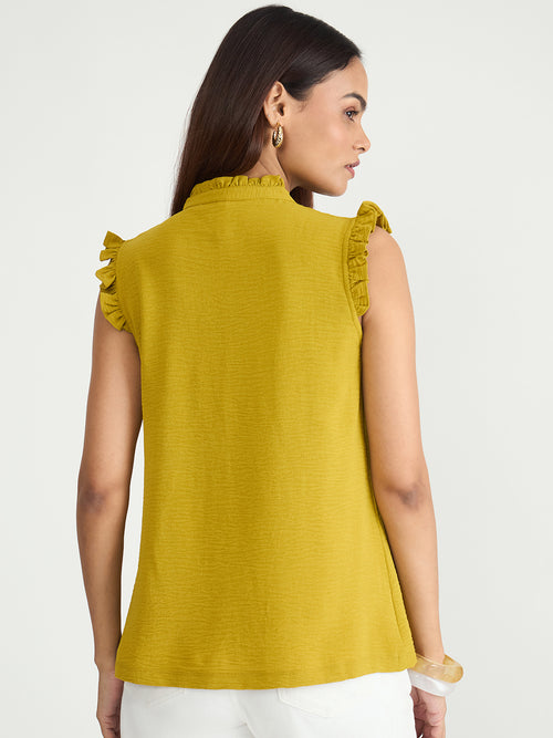 Citrine Pintuck Detail Top