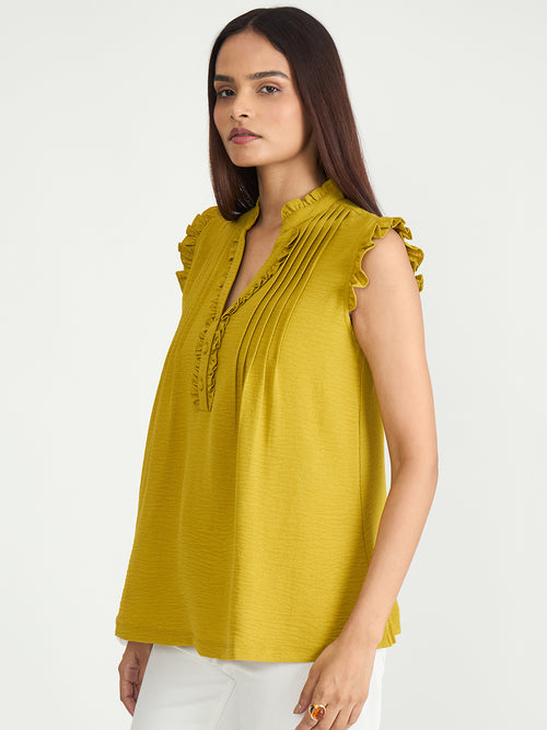 Citrine Pintuck Detail Top