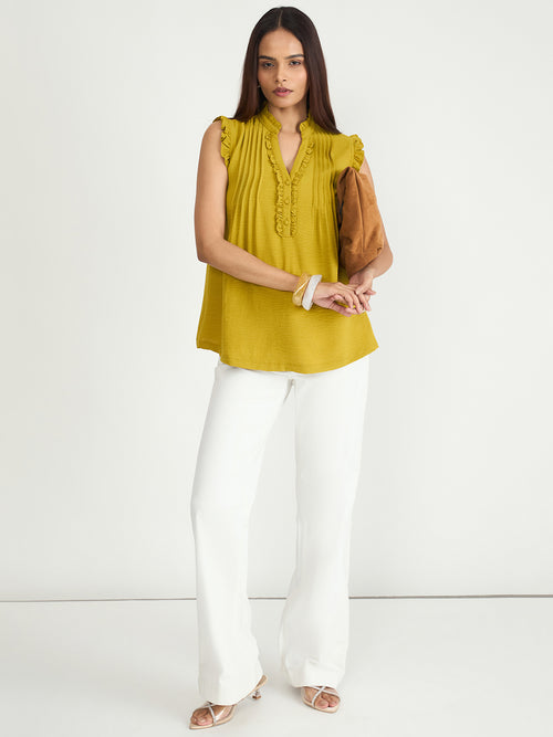 Citrine Pintuck Detail Top
