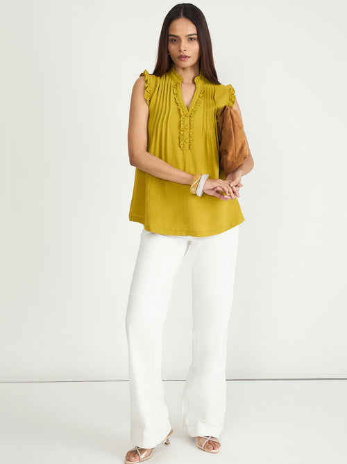Citrine Pintuck Detail Top