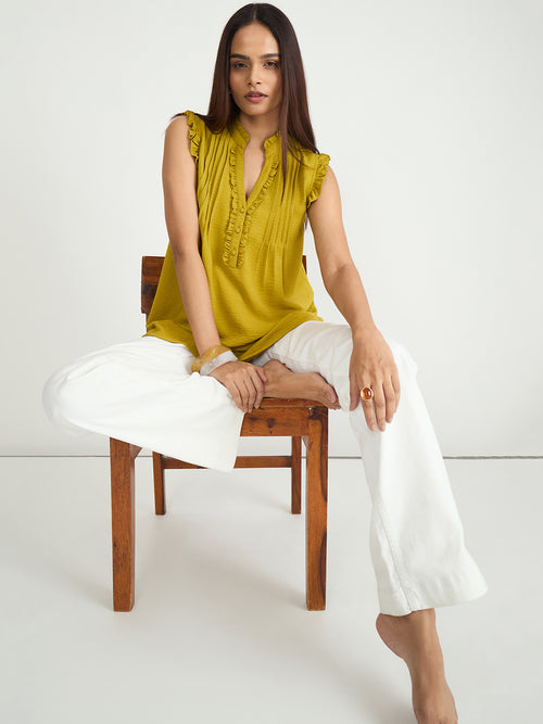 Citrine Pintuck Detail Top