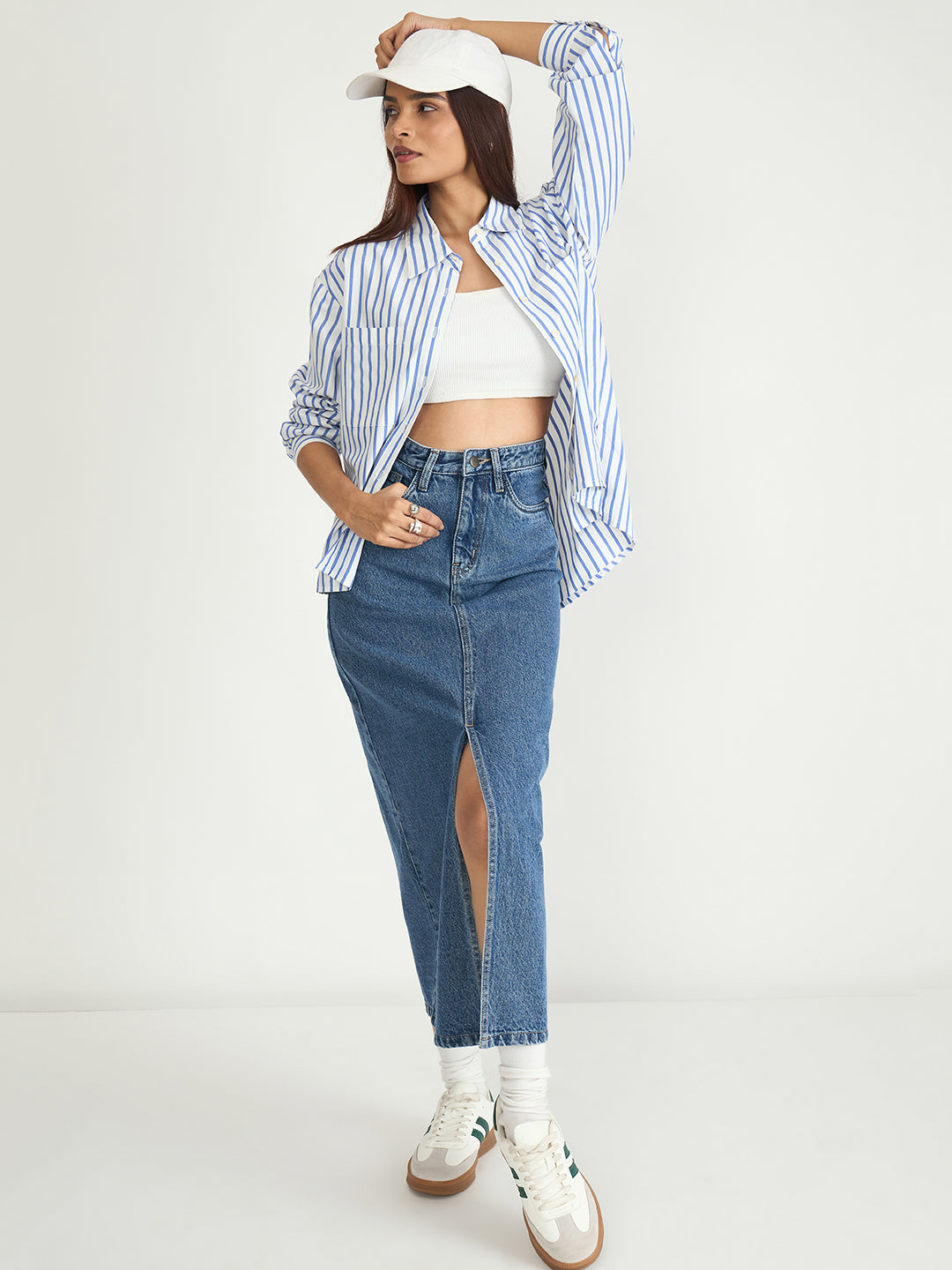 Blue Stripe Oversized Shirt