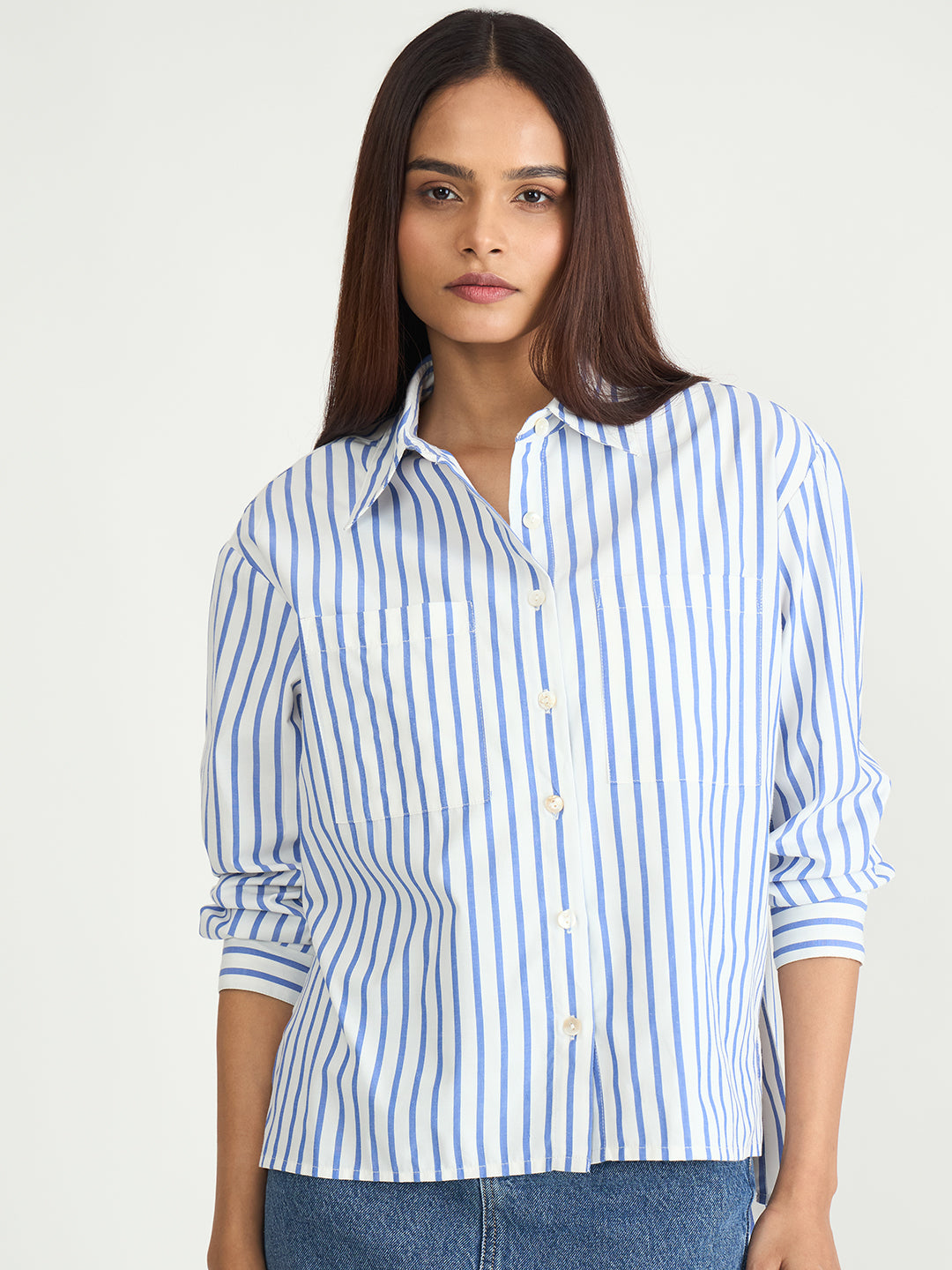 Blue Stripe Oversized Shirt