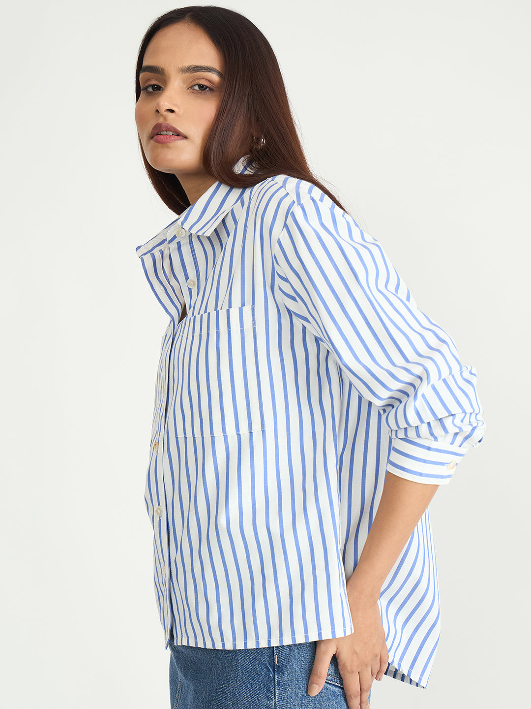 Blue Stripe Oversized Shirt