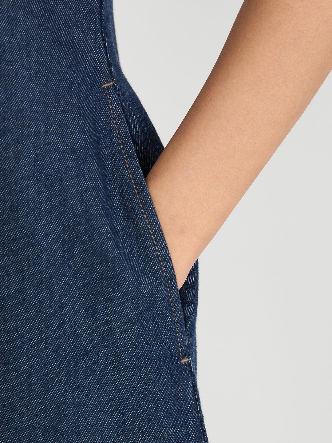 Navy Denim Button Down Maxi Dress