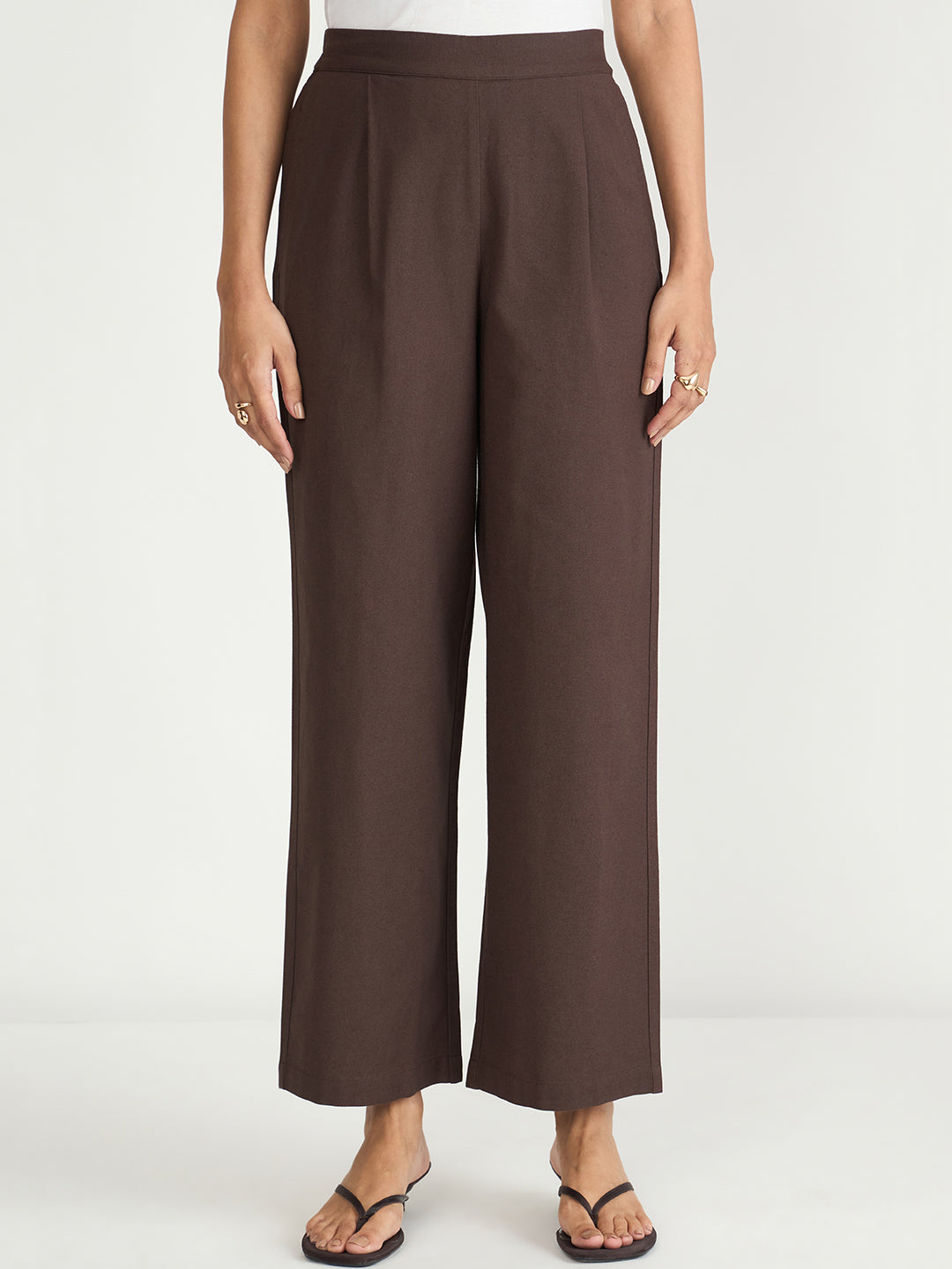 LinenLite Mocha Straight Pants