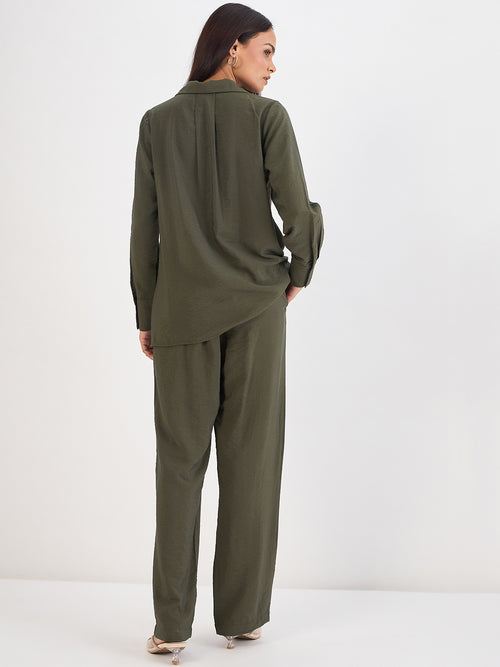 Olive Yoke Detail Co-Ord