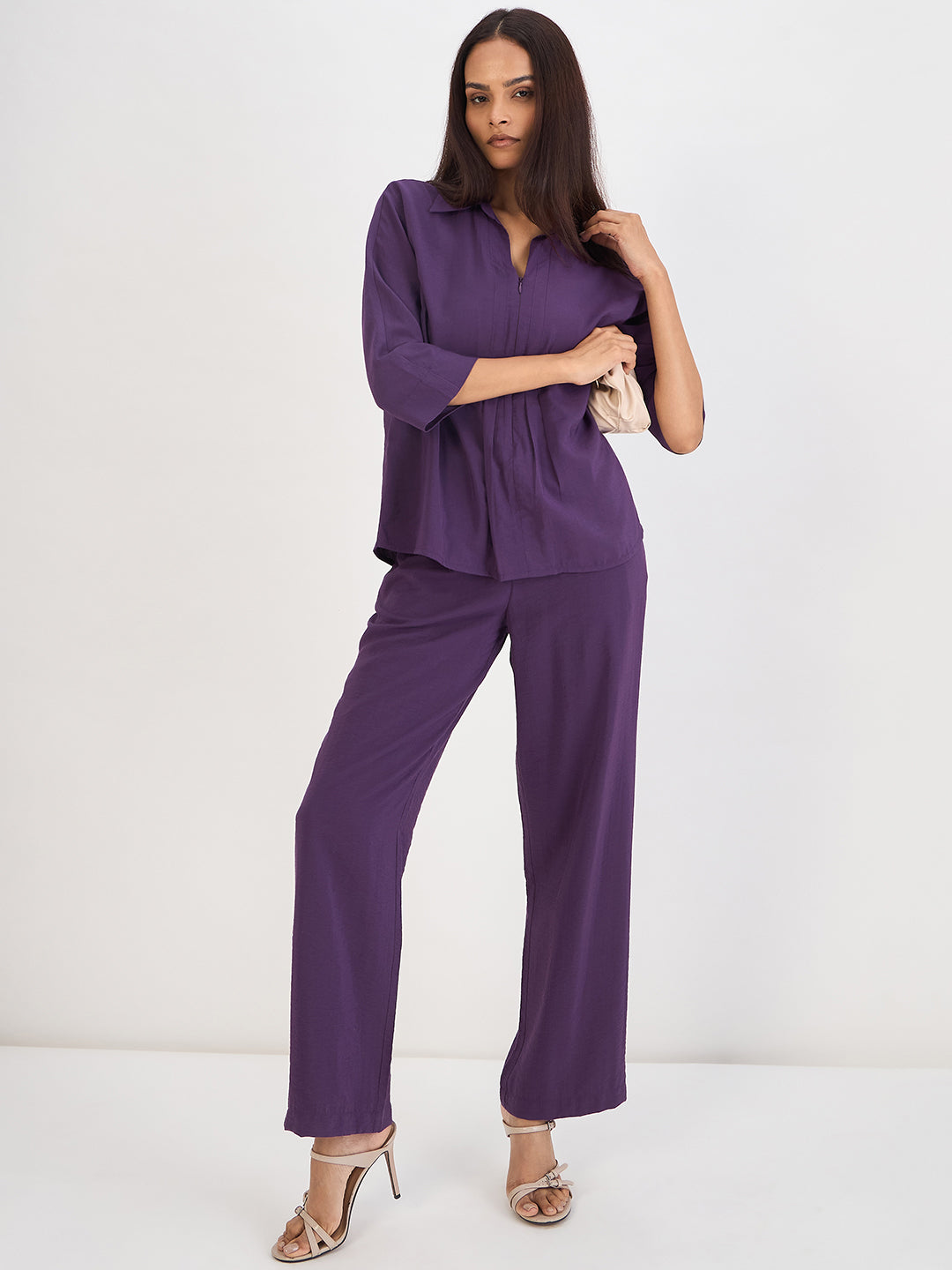 Deep Purple Zip Detail Co-Ord