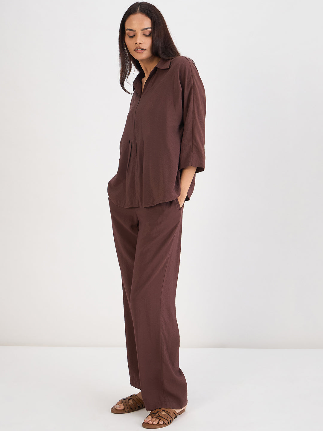 Coffee Brown Zip Detail Co-Ord