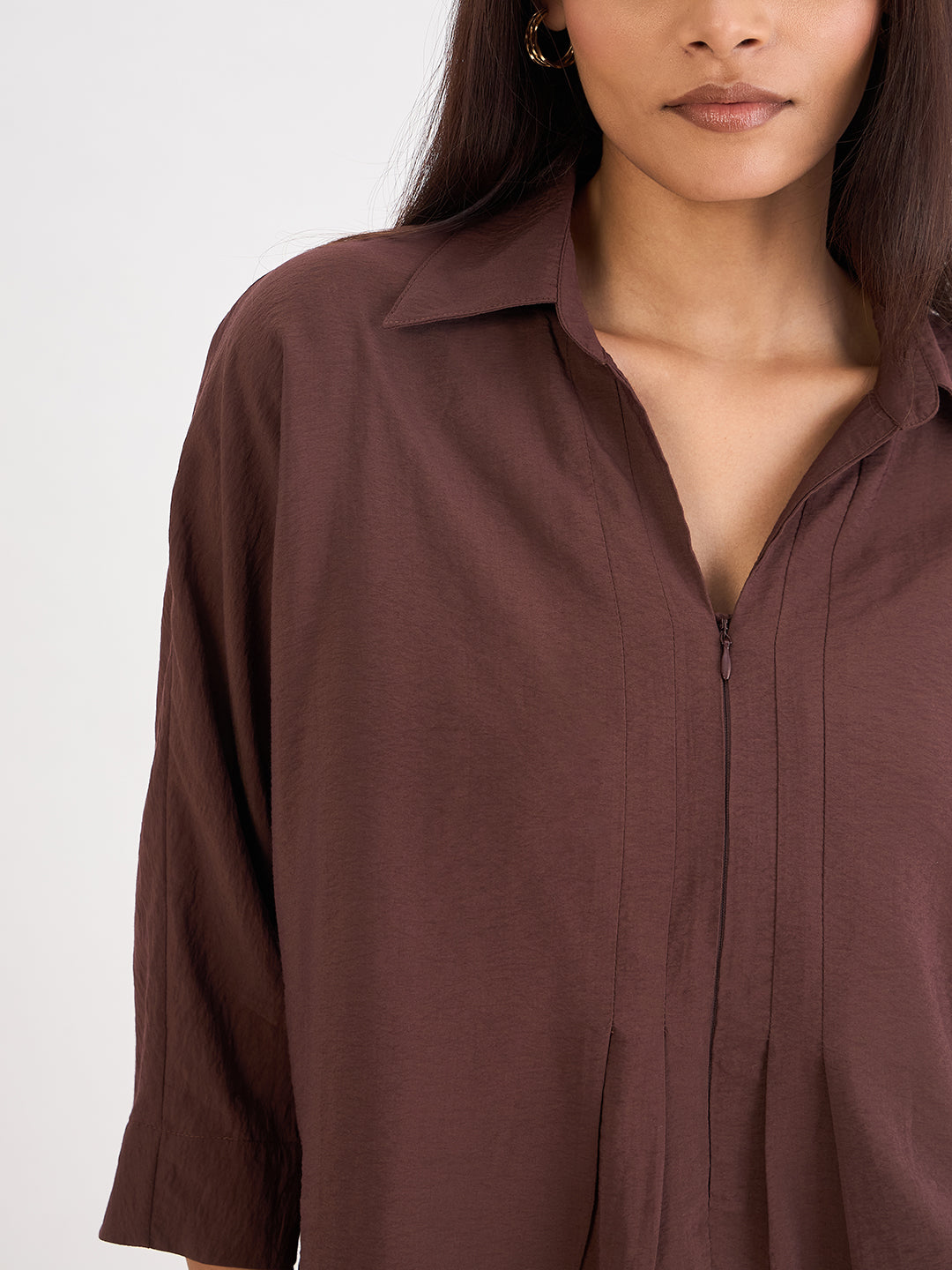 Coffee Brown Zip Detail Co-Ord