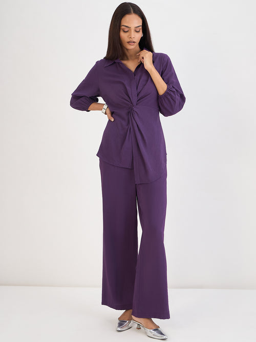 Deep Purple Front Knot Co-Ord