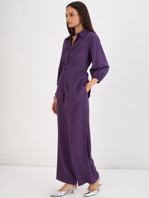 Deep Purple Front Knot Co-Ord