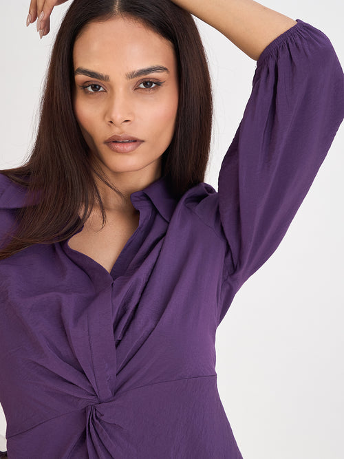 Deep Purple Front Knot Co-Ord