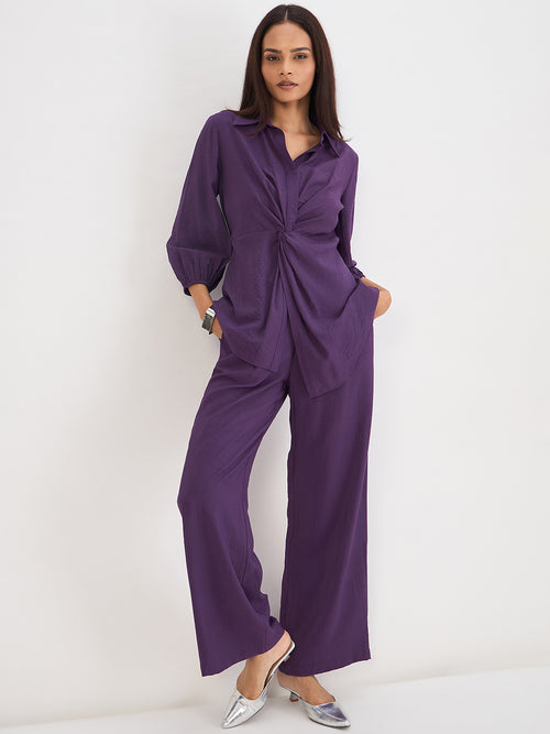 Deep Purple Front Knot Co-Ord