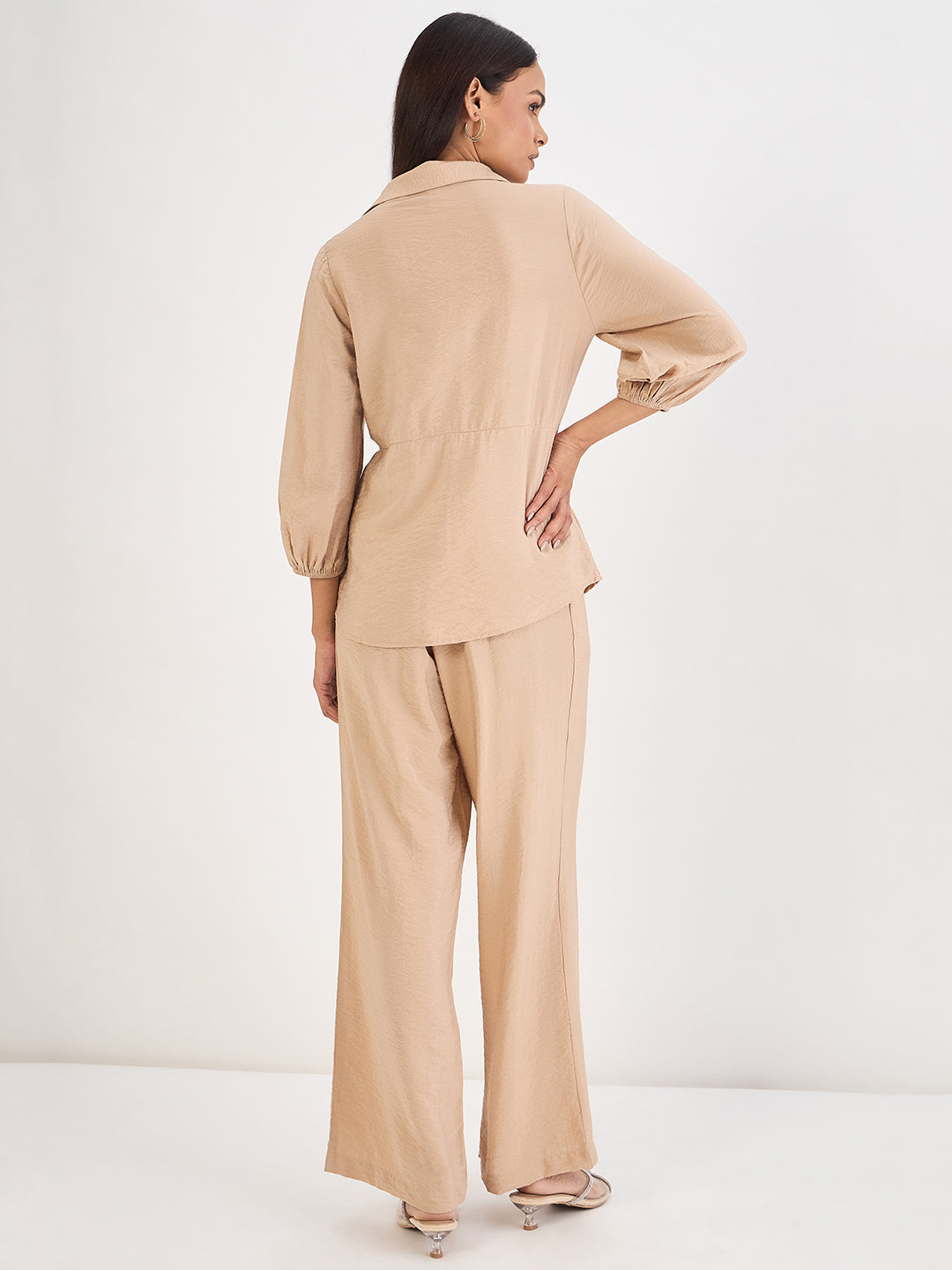 Beige Front Knot Co-Ord