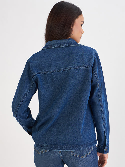 Mid Blue Denim Shacket