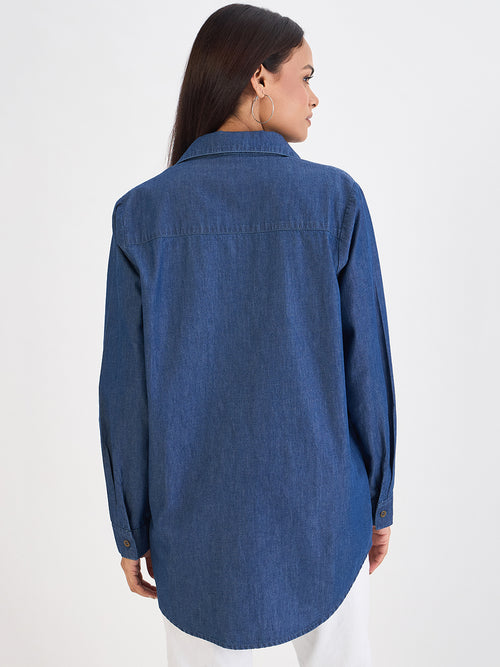 Navy Blue Denim Shirt