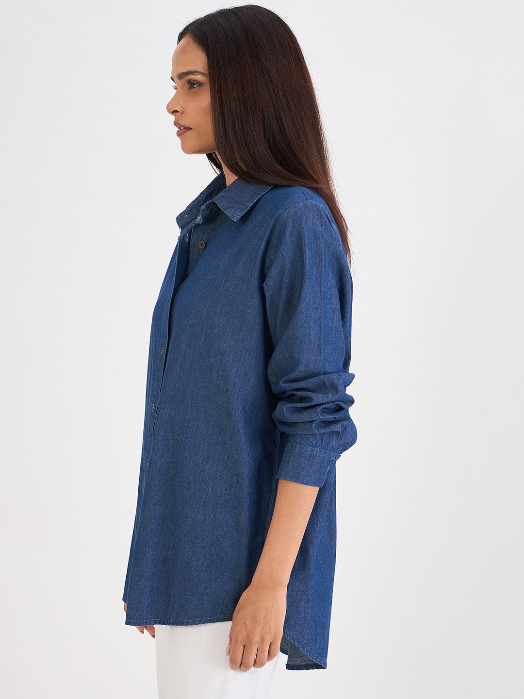 Navy Blue Denim Shirt