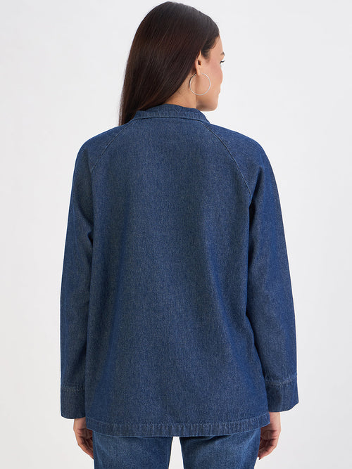 Navy Blue Denim Shirt