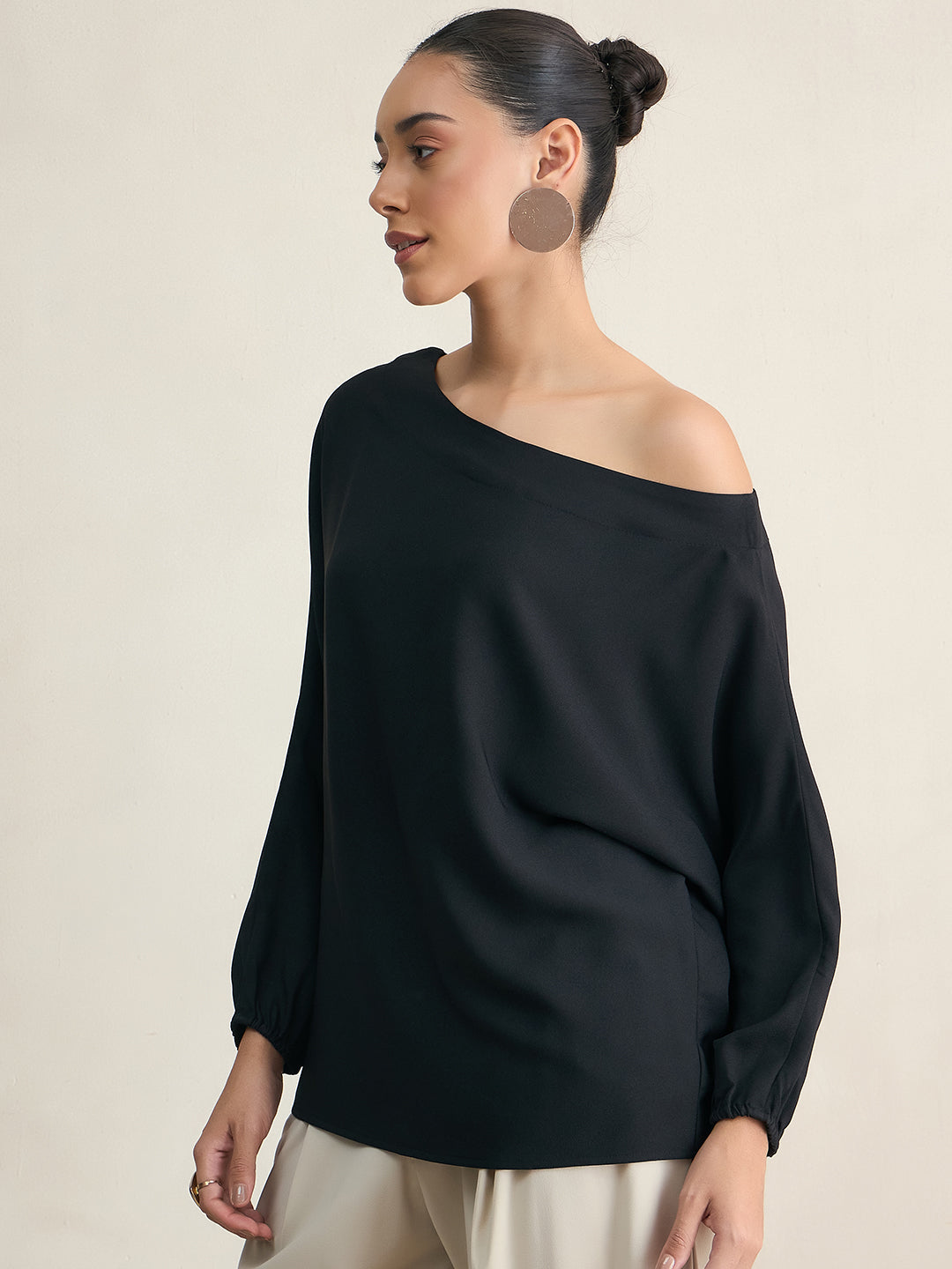 Black One Shoulder Top