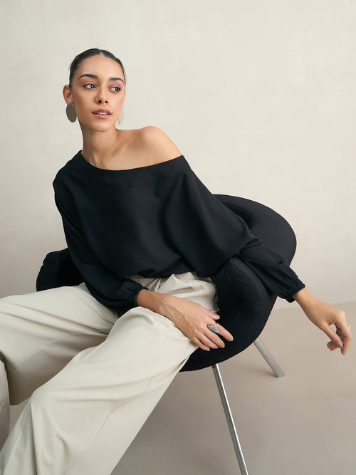 Black One Shoulder Top