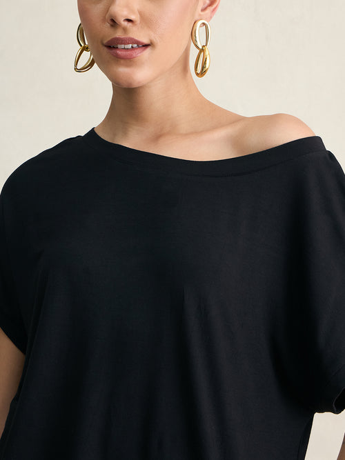 Bamboo Black Off Shoulder EasyTee