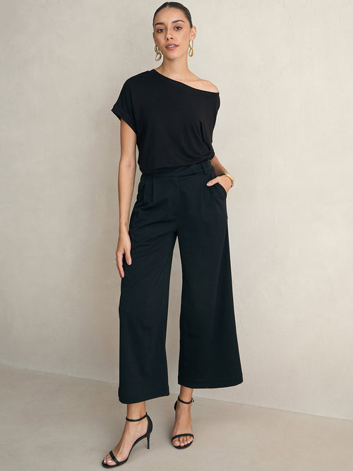 Bamboo Black Off Shoulder EasyTee