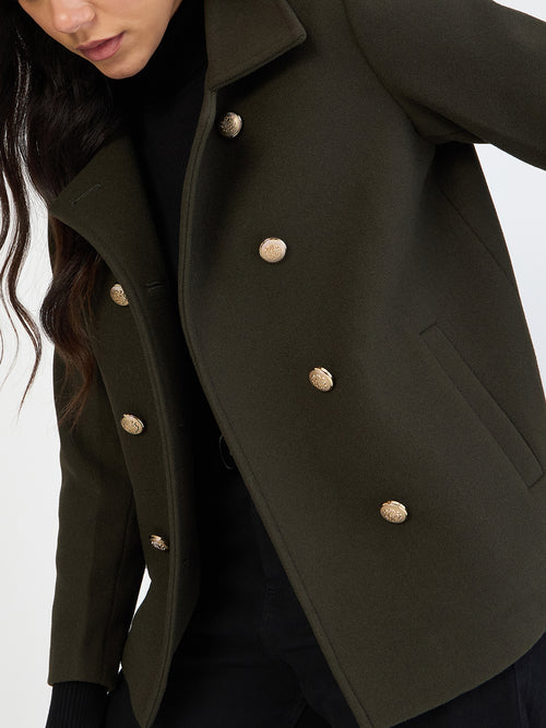 Olive Double Breasted Coat