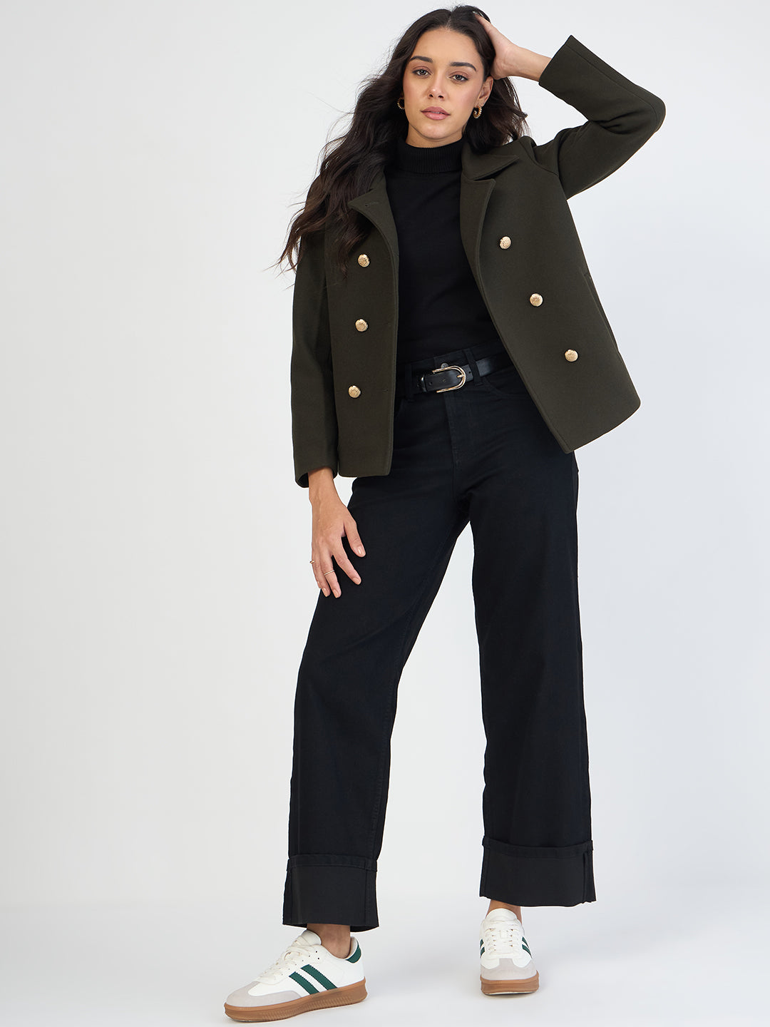 Olive Double Breasted Coat