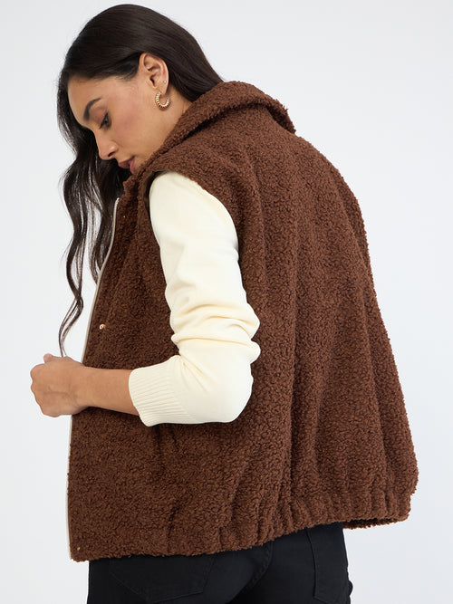 Coffee Brown Teddy Gilet