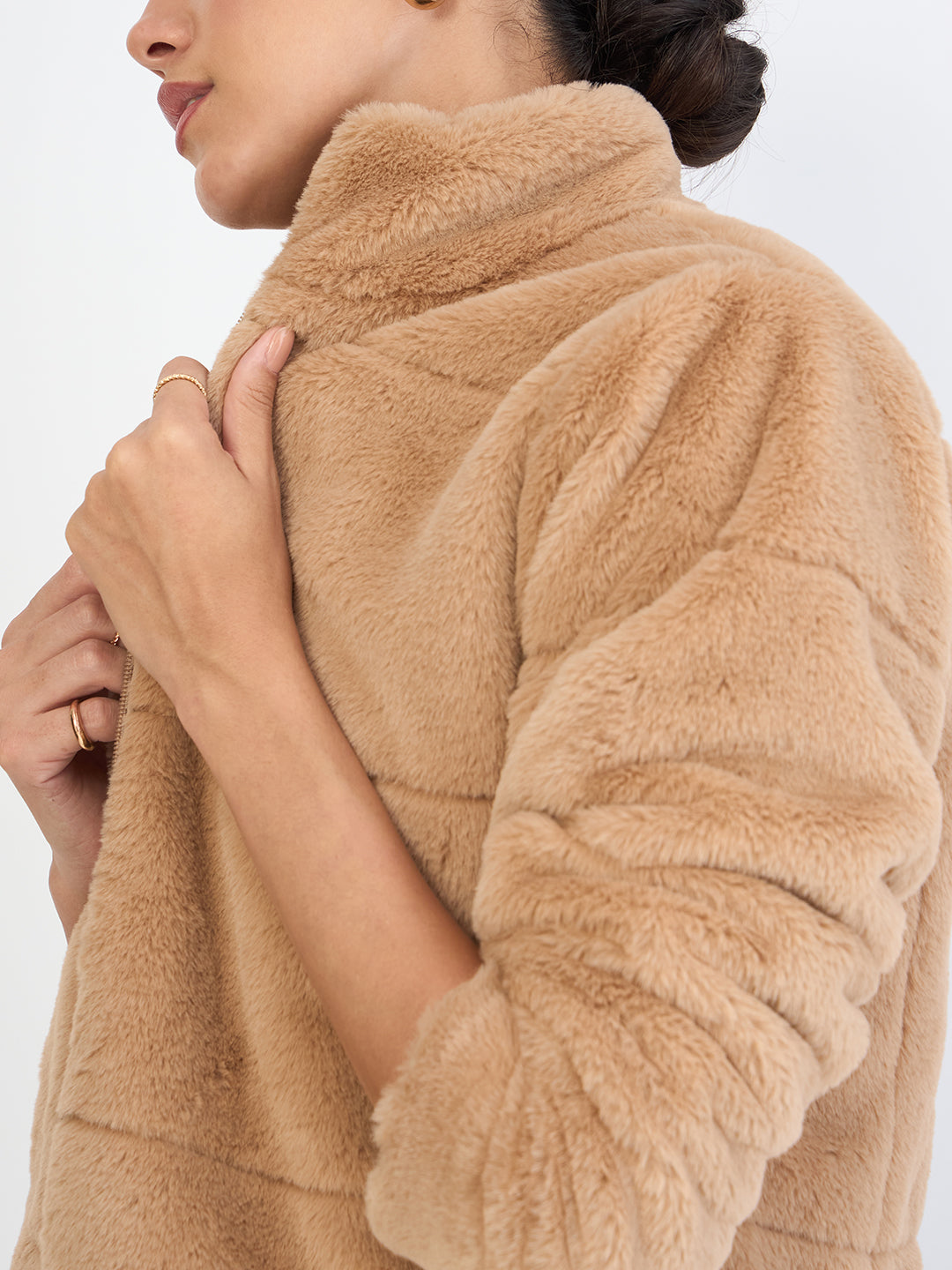 Beige Fur Reversible Jacket