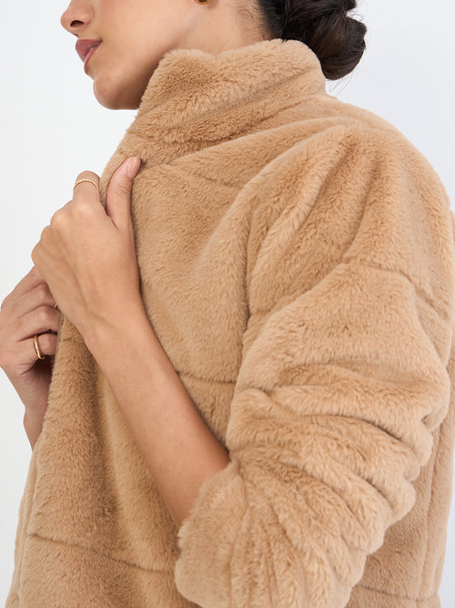 Beige Fur Reversible Jacket
