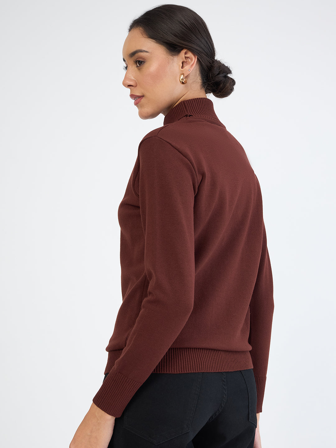 Coffee Brown Turtle Neck Sweater
