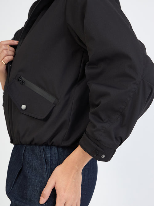 Black Oversized Bomber Jacket