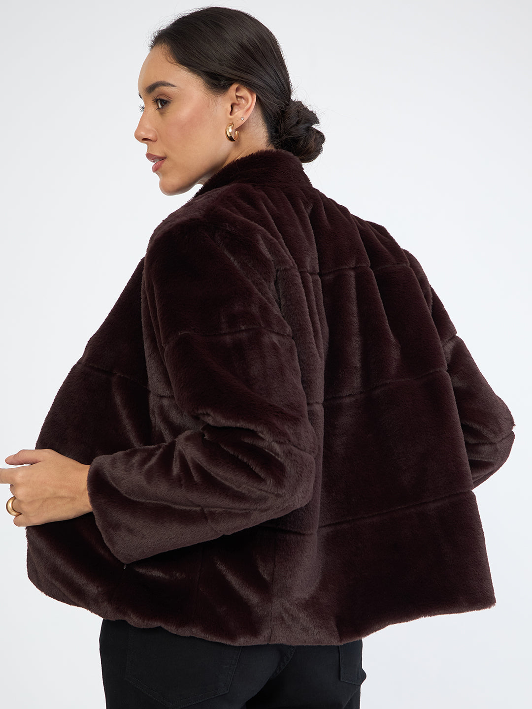 Coffee Brown Fur Reversible Jacket