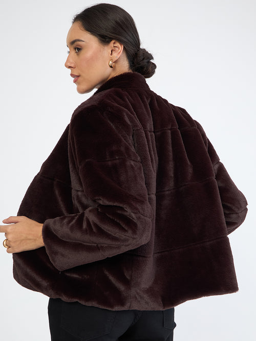 Coffee Brown Fur Reversible Jacket