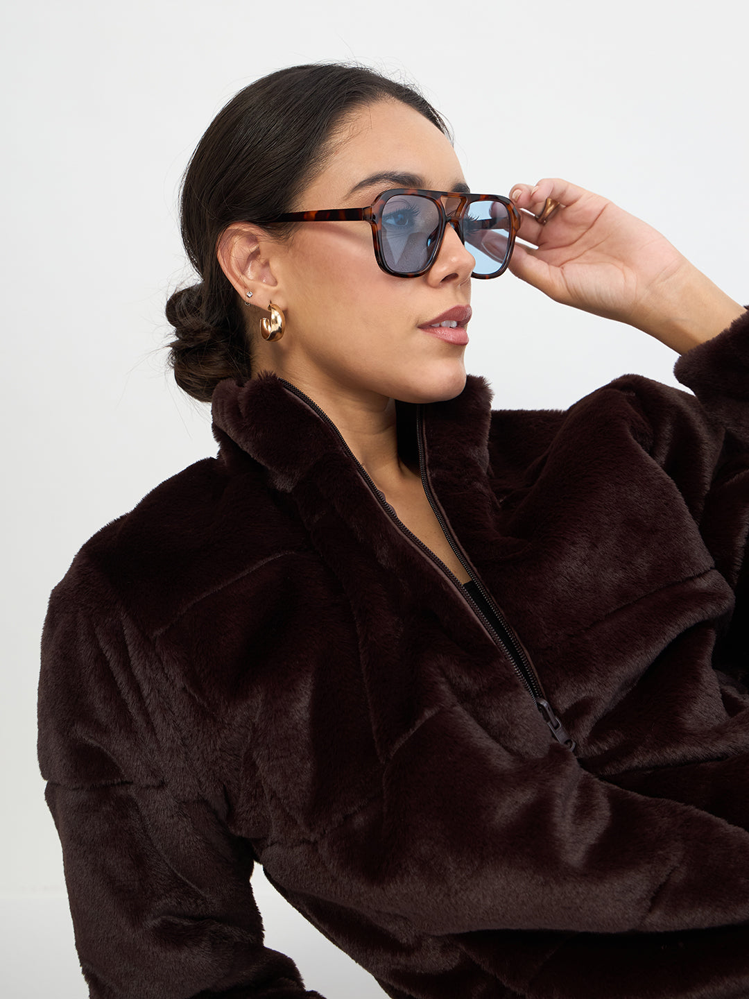 Coffee Brown Fur Reversible Jacket