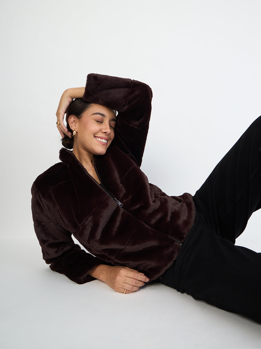 Coffee Brown Fur Reversible Jacket